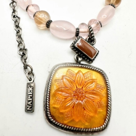 RARE NAPIER GLASS NECKLACE 18” - Picture 1 of 2